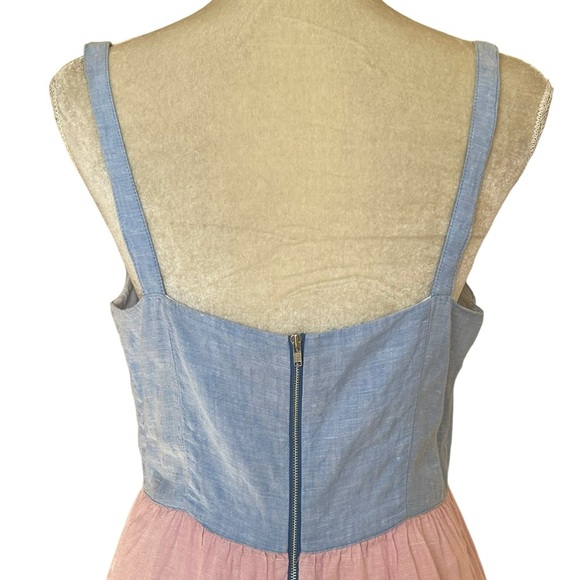 Cynthia Rowley 100% Linen Colorblock Women’s Dress Size M Pockets Summer Breeze - Picture 7 of 9